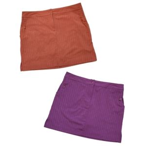 Izod XFG Golf Skort Bundle Orange and Purple with White Pinstripes Size 14